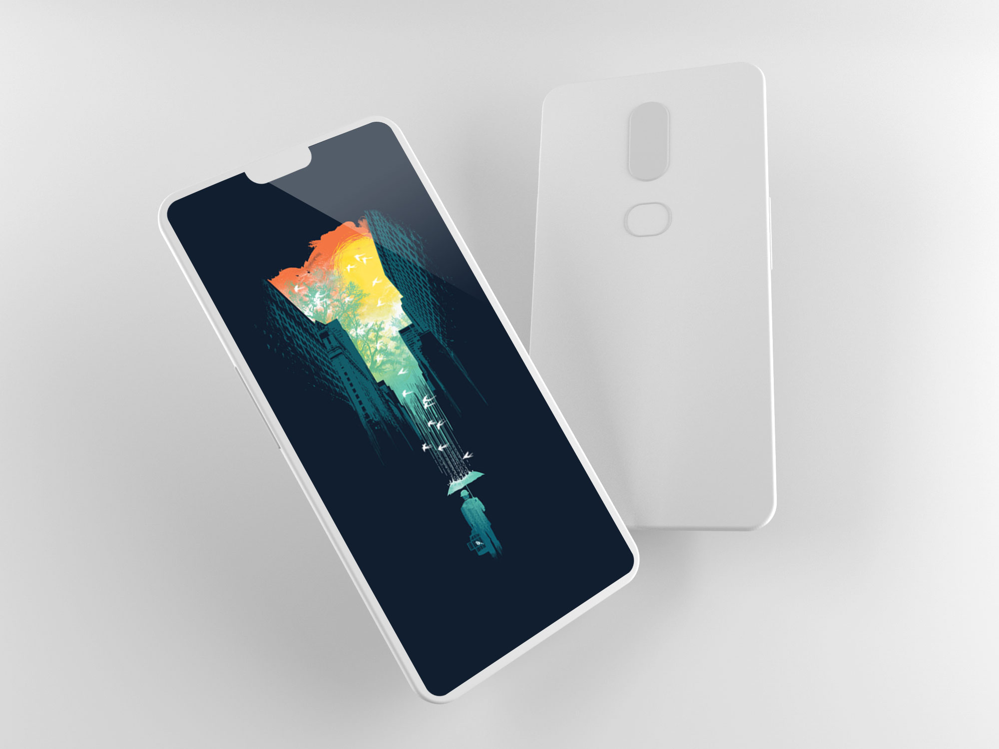 Oneplus 6 Android clay mockup