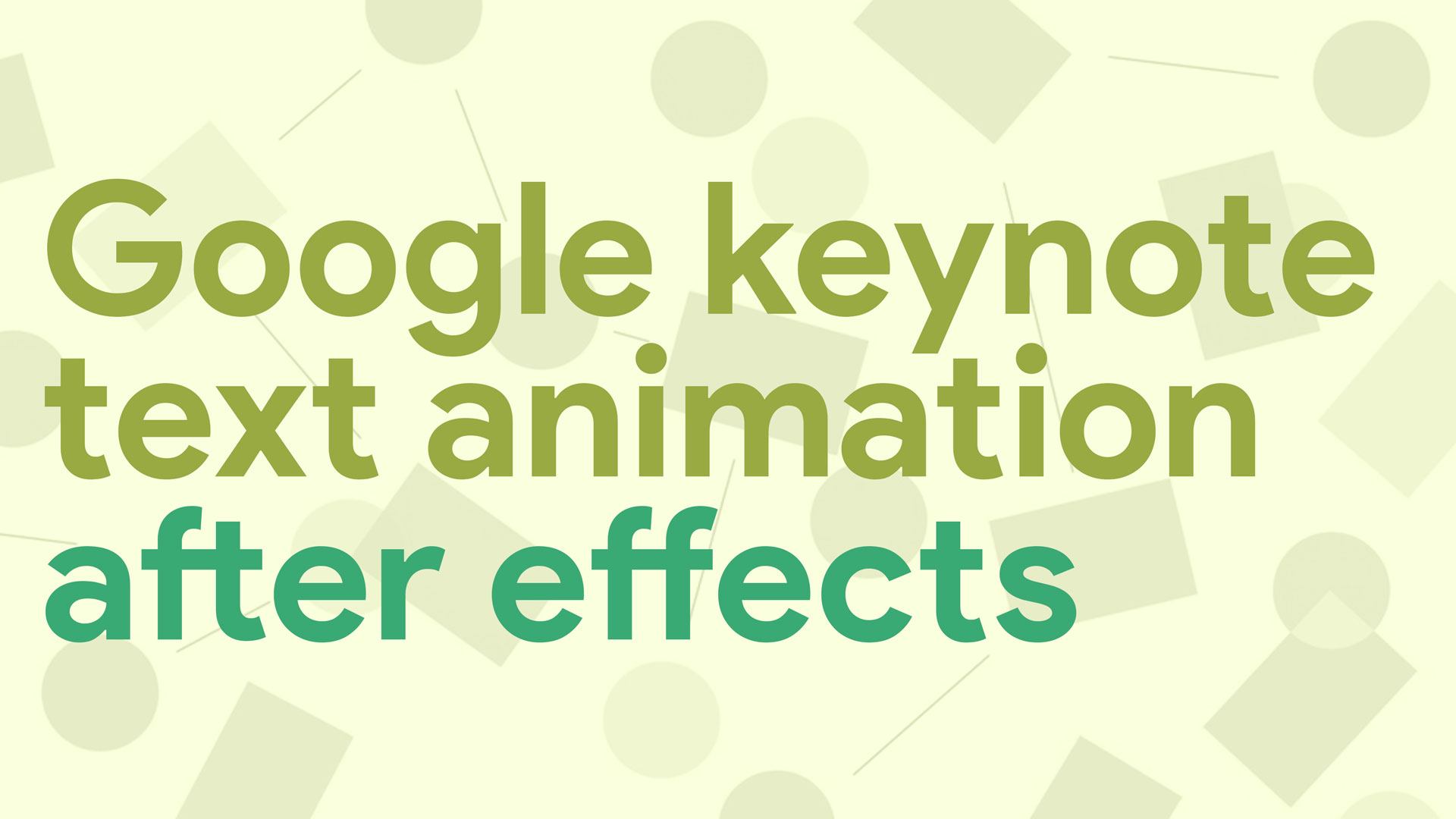 Google keynote style animation in After Effects